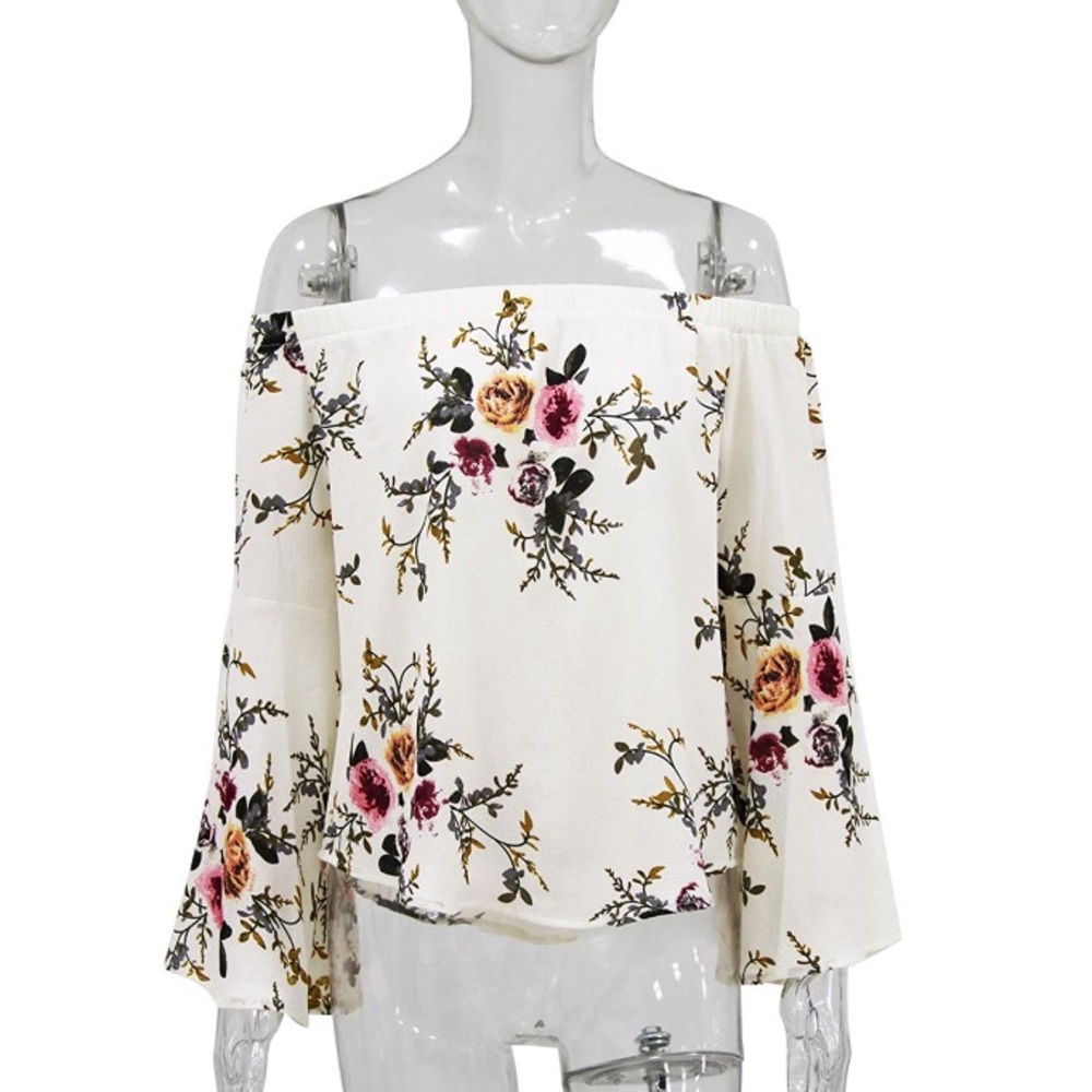 Floral off the shoulder blouse women’s shirt